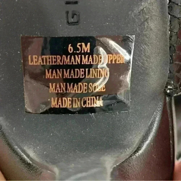 Gianni Bini heels size 6.5 black leather snakeskin embossed lace up party - Picture 6 of 12